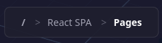 Breadcrumb bar showing: / > React SPA > Pages